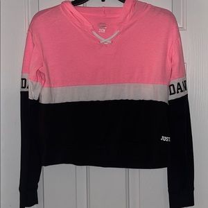 Girls 14/16 cropped Justice “Dance” hoodie